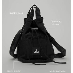 ALO Yoga Black Backpack with Drawstring Closure
